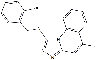 2-fluorobenzyl 5-methyl[1,2,4]triazolo[4,3-a]quinolin-1-yl sulfide 结构式
