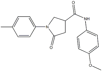 N-[4-(methyloxy)phenyl]-1-(4-methylphenyl)-5-oxopyrrolidine-3-carboxamide 结构式