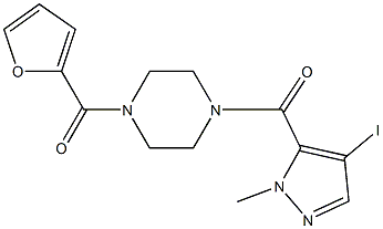 1-(2-furoyl)-4-[(4-iodo-1-methyl-1H-pyrazol-5-yl)carbonyl]piperazine 结构式