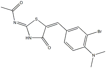 N-{5-[3-bromo-4-(dimethylamino)benzylidene]-4-oxo-1,3-thiazolidin-2-ylidene}acetamide 结构式