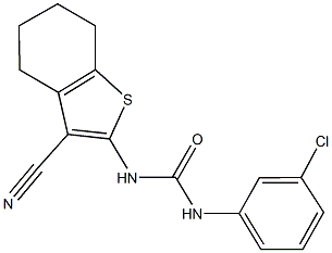 N-(3-chlorophenyl)-N'-(3-cyano-4,5,6,7-tetrahydro-1-benzothien-2-yl)urea 结构式