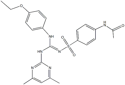 N-[4-({[[(4,6-dimethyl-2-pyrimidinyl)amino](4-ethoxyanilino)methylene]amino}sulfonyl)phenyl]acetamide 结构式