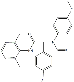 2-(4-chlorophenyl)-N-(2,6-dimethylphenyl)-2-(formyl-4-methoxyanilino)acetamide 结构式