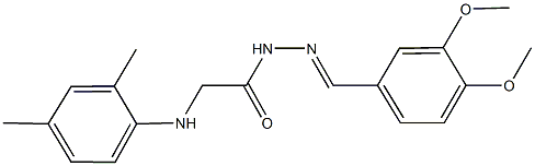 N'-(3,4-dimethoxybenzylidene)-2-(2,4-dimethylanilino)acetohydrazide 结构式