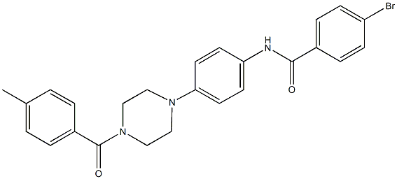 4-bromo-N-{4-[4-(4-methylbenzoyl)-1-piperazinyl]phenyl}benzamide 结构式