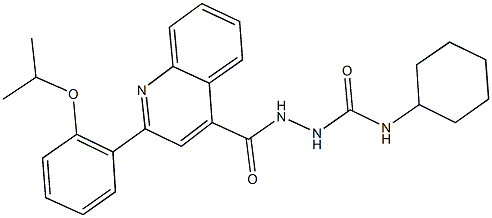 N-cyclohexyl-2-{[2-(2-isopropoxyphenyl)-4-quinolinyl]carbonyl}hydrazinecarboxamide 结构式