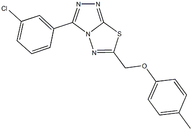 [3-(3-chlorophenyl)[1,2,4]triazolo[3,4-b][1,3,4]thiadiazol-6-yl]methyl 4-methylphenyl ether 结构式