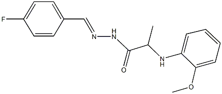 N'-(4-fluorobenzylidene)-2-(2-methoxyanilino)propanohydrazide 结构式