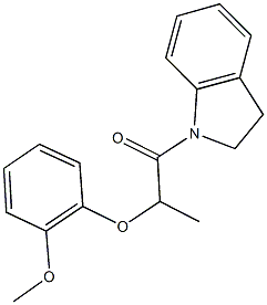 1-[2-(2-methoxyphenoxy)propanoyl]indoline 结构式