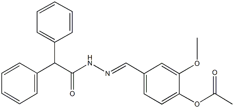 4-[2-(diphenylacetyl)carbohydrazonoyl]-2-methoxyphenyl acetate 结构式