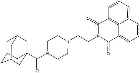 2-{2-[4-(1-adamantylcarbonyl)-1-piperazinyl]ethyl}-1H-benzo[de]isoquinoline-1,3(2H)-dione 结构式