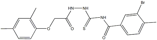 3-bromo-N-({2-[(2,4-dimethylphenoxy)acetyl]hydrazino}carbothioyl)-4-methylbenzamide 结构式