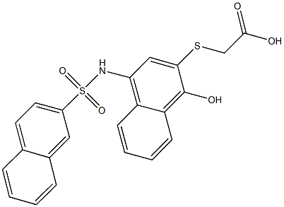 ({1-hydroxy-4-[(2-naphthylsulfonyl)amino]-2-naphthyl}sulfanyl)acetic acid 结构式