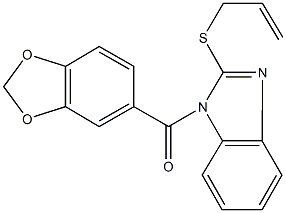 2-(allylsulfanyl)-1-(1,3-benzodioxol-5-ylcarbonyl)-1H-benzimidazole 结构式