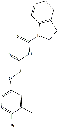 2-(4-bromo-3-methylphenoxy)-N-(2,3-dihydro-1H-indol-1-ylcarbothioyl)acetamide 结构式