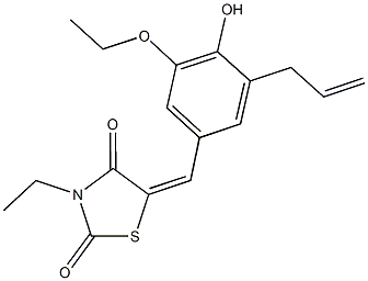 5-(3-allyl-5-ethoxy-4-hydroxybenzylidene)-3-ethyl-1,3-thiazolidine-2,4-dione 结构式