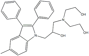 1-[bis(2-hydroxyethyl)amino]-3-(5-methyl-2,3-diphenyl-1H-indol-1-yl)-2-propanol 结构式