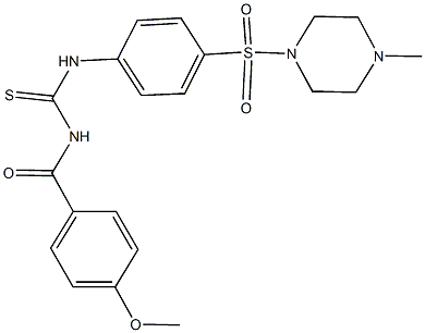 N-(4-methoxybenzoyl)-N'-{4-[(4-methyl-1-piperazinyl)sulfonyl]phenyl}thiourea 结构式