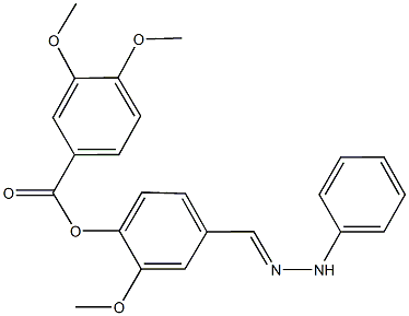 2-methoxy-4-(2-phenylcarbohydrazonoyl)phenyl 3,4-dimethoxybenzoate 结构式