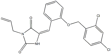 3-allyl-5-{2-[(2,4-dichlorobenzyl)oxy]benzylidene}-2,4-imidazolidinedione 结构式