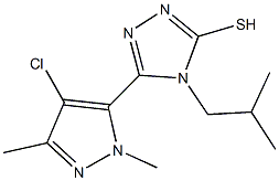 5-(4-chloro-1,3-dimethyl-1H-pyrazol-5-yl)-4-isobutyl-4H-1,2,4-triazole-3-thiol 结构式
