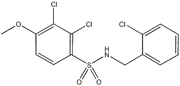 2,3-dichloro-N-(2-chlorobenzyl)-4-methoxybenzenesulfonamide 结构式