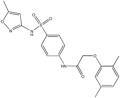 2-(2,5-dimethylphenoxy)-N-(4-{[(5-methylisoxazol-3-yl)amino]sulfonyl}phenyl)acetamide 结构式