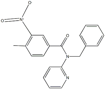 3-nitro-4-methyl-N-(phenylmethyl)-N-pyridin-2-ylbenzamide 结构式