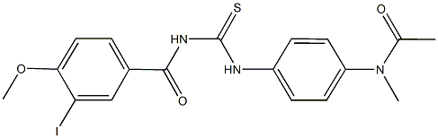 N-[4-({[(3-iodo-4-methoxybenzoyl)amino]carbothioyl}amino)phenyl]-N-methylacetamide 结构式