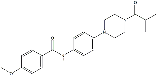 N-[4-(4-isobutyryl-1-piperazinyl)phenyl]-4-methoxybenzamide 结构式