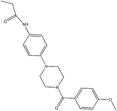 N-{4-[4-(4-methoxybenzoyl)-1-piperazinyl]phenyl}propanamide 结构式