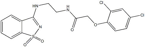 2-(2,4-dichlorophenoxy)-N-{2-[(1,1-dioxido-1,2-benzisothiazol-3-yl)amino]ethyl}acetamide 结构式