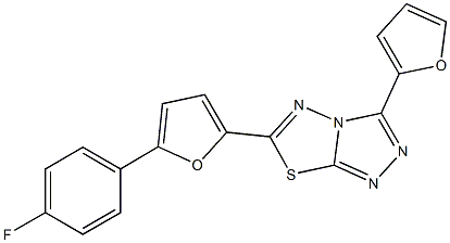 6-[5-(4-fluorophenyl)-2-furyl]-3-(2-furyl)[1,2,4]triazolo[3,4-b][1,3,4]thiadiazole 结构式