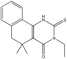 3-ethyl-5,5-dimethyl-2-thioxo-2,3,5,6-tetrahydrobenzo[h]quinazolin-4(1H)-one 结构式