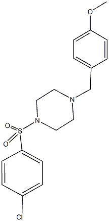 4-({4-[(4-chlorophenyl)sulfonyl]-1-piperazinyl}methyl)phenyl methyl ether 结构式