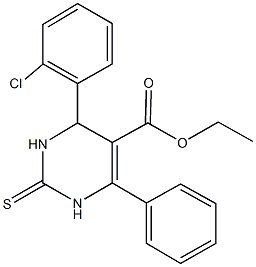 ethyl 4-(2-chlorophenyl)-6-phenyl-2-thioxo-1,2,3,4-tetrahydro-5-pyrimidinecarboxylate 结构式