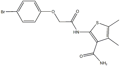 2-{[(4-bromophenoxy)acetyl]amino}-4,5-dimethylthiophene-3-carboxamide 结构式