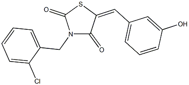 3-(2-chlorobenzyl)-5-(3-hydroxybenzylidene)-1,3-thiazolidine-2,4-dione 结构式