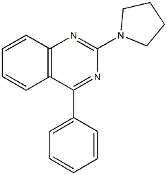 4-phenyl-2-(1-pyrrolidinyl)quinazoline 结构式