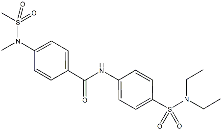 N-{4-[(diethylamino)sulfonyl]phenyl}-4-[methyl(methylsulfonyl)amino]benzamide 结构式