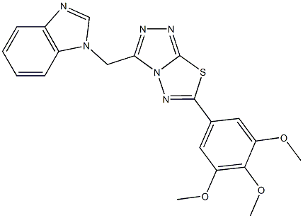 1-{[6-(3,4,5-trimethoxyphenyl)[1,2,4]triazolo[3,4-b][1,3,4]thiadiazol-3-yl]methyl}-1H-benzimidazole 结构式