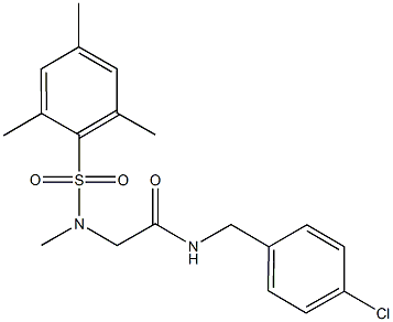 N-(4-chlorobenzyl)-2-[(mesitylsulfonyl)(methyl)amino]acetamide 结构式