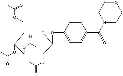 3,5-bis(acetyloxy)-2-[(acetyloxy)methyl]-6-[4-(4-morpholinylcarbonyl)phenoxy]tetrahydro-2H-pyran-4-yl acetate 结构式