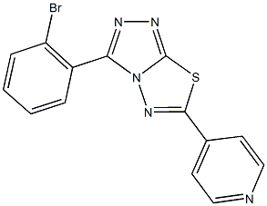 3-(2-bromophenyl)-6-(4-pyridinyl)[1,2,4]triazolo[3,4-b][1,3,4]thiadiazole 结构式
