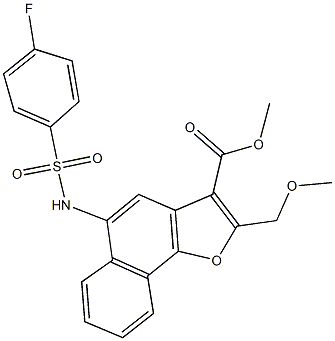 methyl 5-{[(4-fluorophenyl)sulfonyl]amino}-2-(methoxymethyl)naphtho[1,2-b]furan-3-carboxylate 结构式