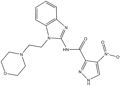 4-nitro-N-{1-[2-(4-morpholinyl)ethyl]-1H-benzimidazol-2-yl}-1H-pyrazole-3-carboxamide 结构式