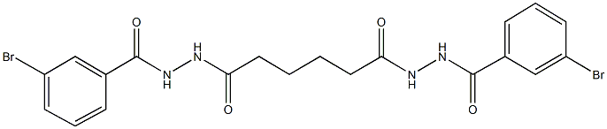 3-bromo-N'-{6-[2-(3-bromobenzoyl)hydrazino]-6-oxohexanoyl}benzohydrazide 结构式