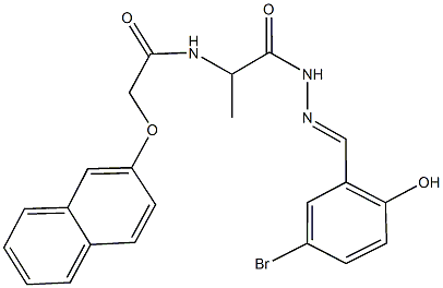 N-{2-[2-(5-bromo-2-hydroxybenzylidene)hydrazino]-1-methyl-2-oxoethyl}-2-(2-naphthyloxy)acetamide 结构式