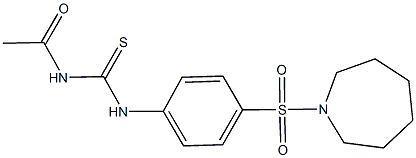 N-acetyl-N'-[4-(1-azepanylsulfonyl)phenyl]thiourea 结构式