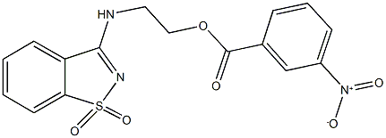 2-[(1,1-dioxido-1,2-benzisothiazol-3-yl)amino]ethyl 3-nitrobenzoate 结构式